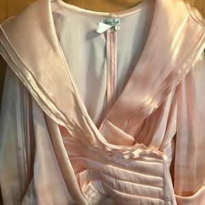 Elegant dressy peach blouse for day / evening wear